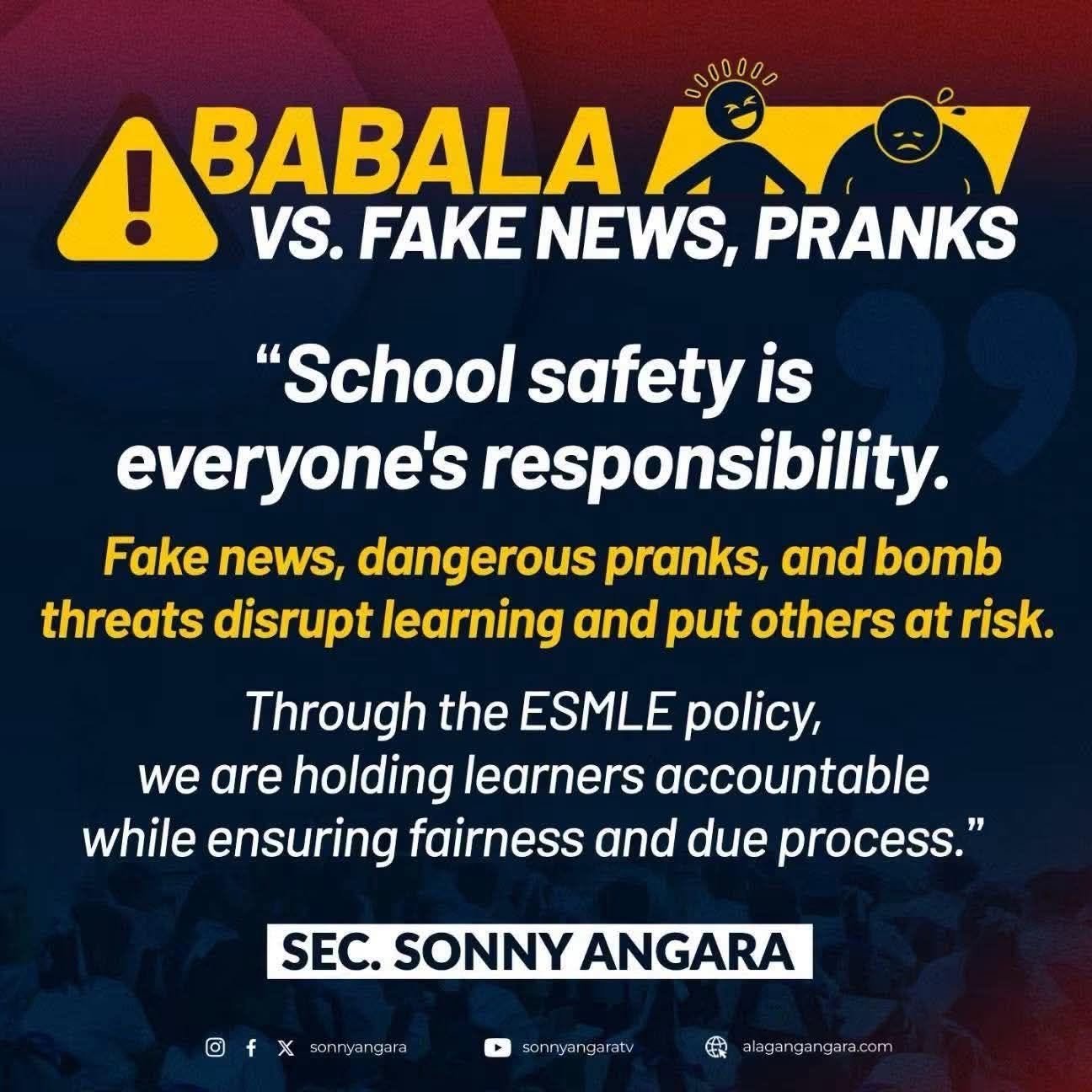 BABALA LABAN SA FAKE NEWS AT DANGEROUS PRANKS